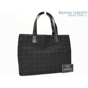 Chanel Travel Line Tote Bag Shoulder Black Nylon Leather
